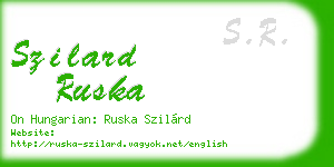 szilard ruska business card